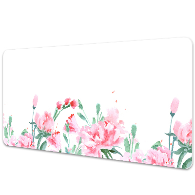 Large desk mat table protector pink flowers