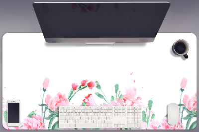 Large desk mat table protector pink flowers