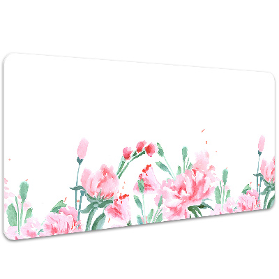 Large desk mat table protector pink flowers