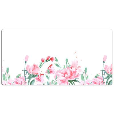 Large desk mat table protector pink flowers