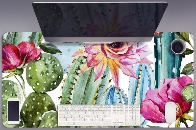 Full desk protector colorful cacti