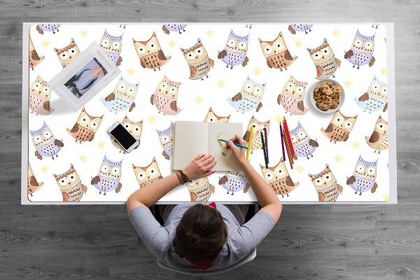 Large desk pad PVC protector Owls fairytale