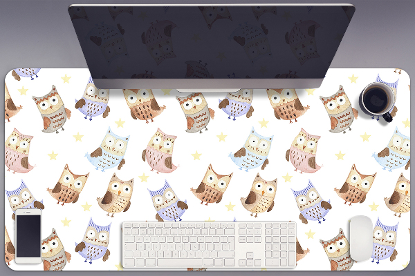 Large desk pad PVC protector Owls fairytale