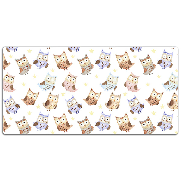 Large desk pad PVC protector Owls fairytale