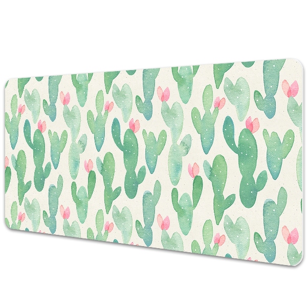 Large desk mat table protector cactus spots