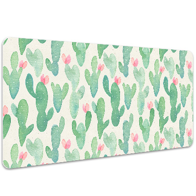 Large desk mat table protector cactus spots