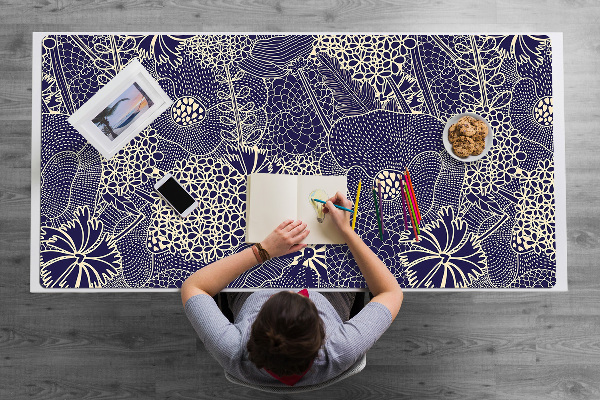 Full desk mat blue pattern