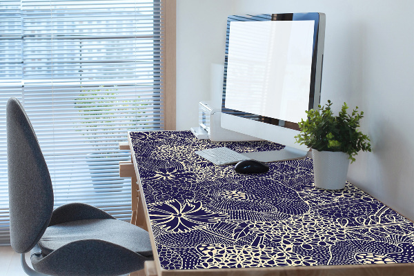 Full desk mat blue pattern