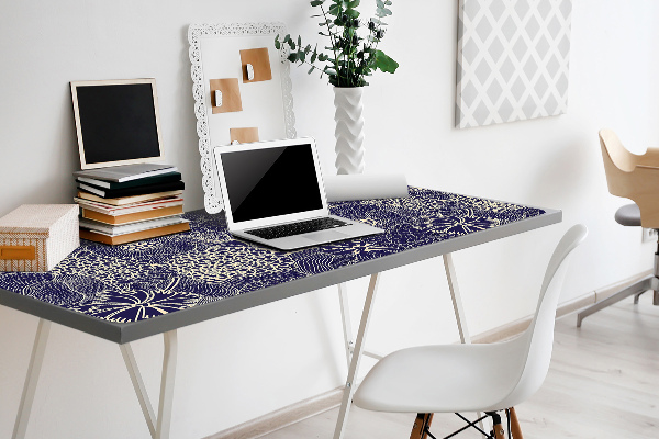Full desk mat blue pattern