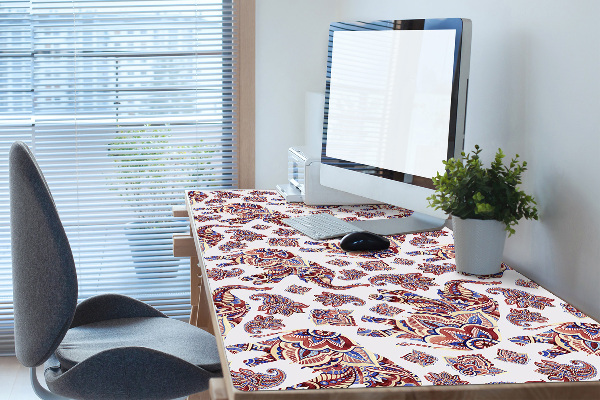 Large desk pad PVC protector Paisley elephant