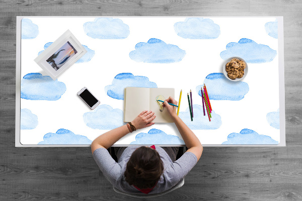 Large desk mat for children clouds