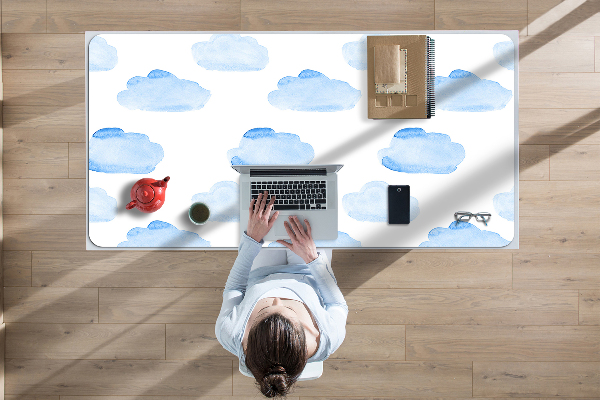 Large desk mat for children clouds