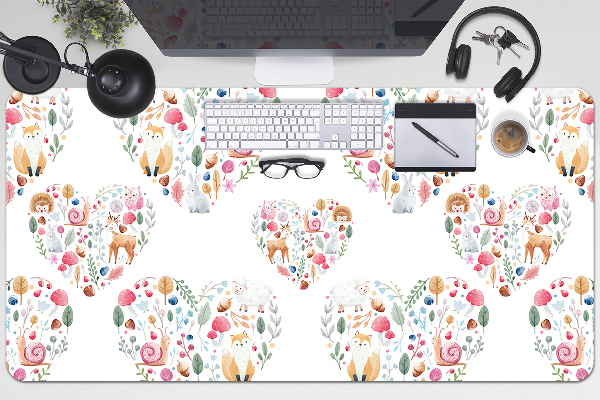 Full desk protector Fox Rabbit Heart