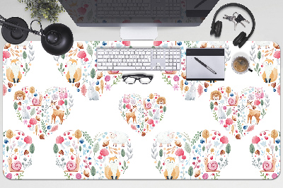 Full desk protector Fox Rabbit Heart