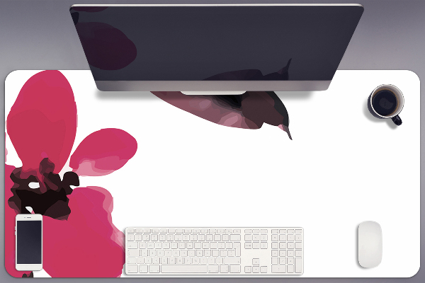 Large desk mat table protector Beautiful flowers