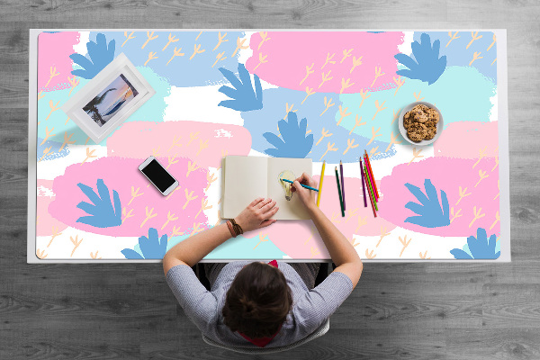 Large desk mat table protector paw prints