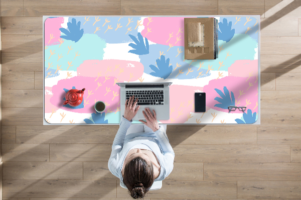 Large desk mat table protector paw prints