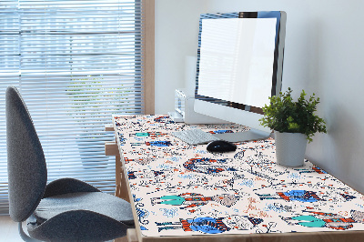 Large desk mat for children Animals