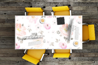 Large desk mat table protector floral pattern