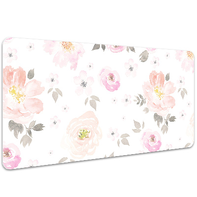 Large desk mat table protector floral pattern