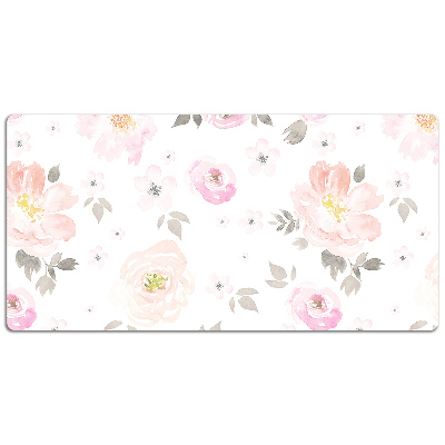 Large desk mat table protector floral pattern