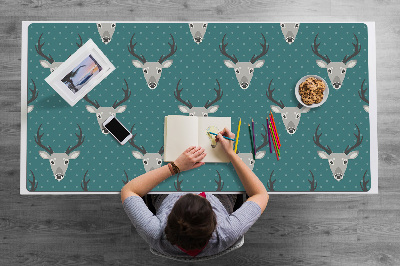 Large desk mat for children gray deer