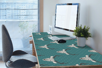 Large desk mat for children gray deer