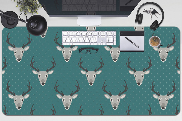 Large desk mat for children gray deer