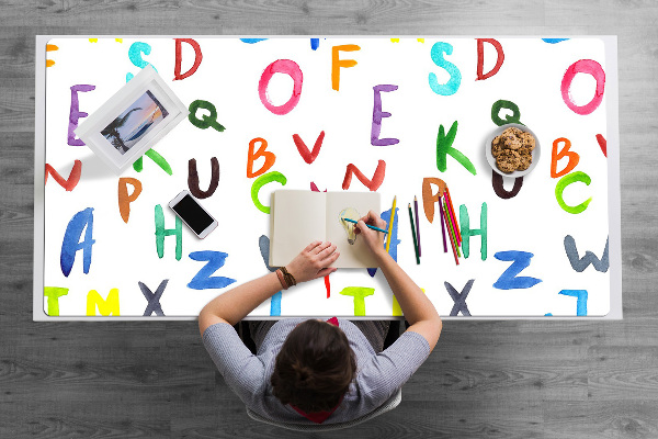 Desk pad colorful letters
