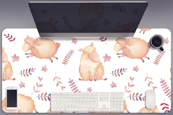 Large desk mat for children sheep