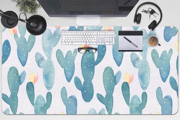 Full desk protector painted cacti