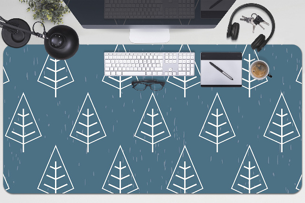 Large desk pad PVC protector blue forest