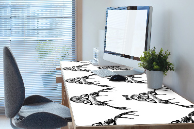 Large desk mat table protector deer drawing