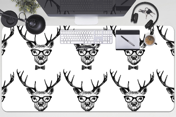 Large desk mat table protector deer drawing
