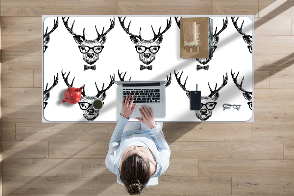 Large desk mat table protector deer drawing