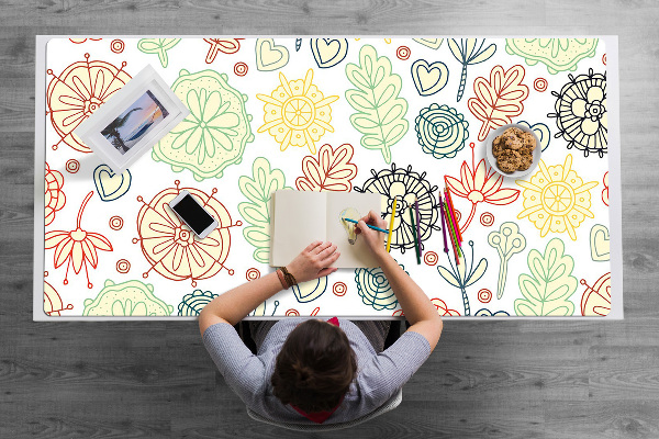 Full desk mat Flowers and Hearts