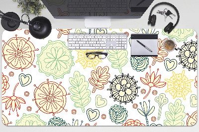 Full desk mat Flowers and Hearts