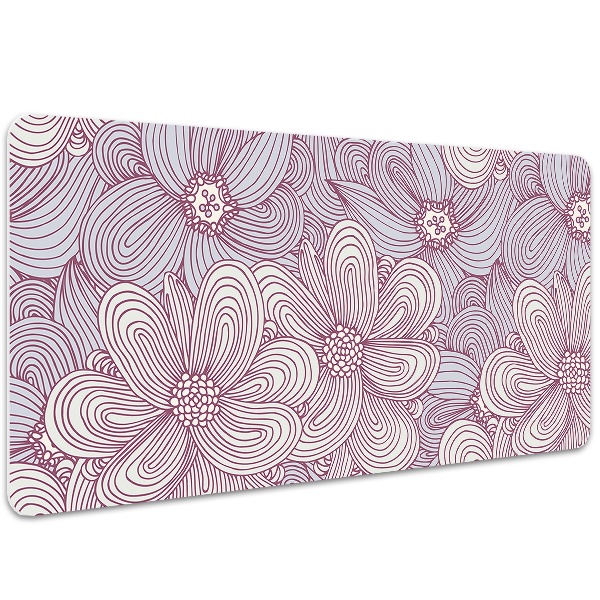 Large desk mat table protector flowers Doodle