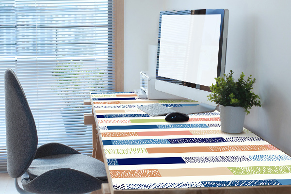 Full desk mat colorful stripes