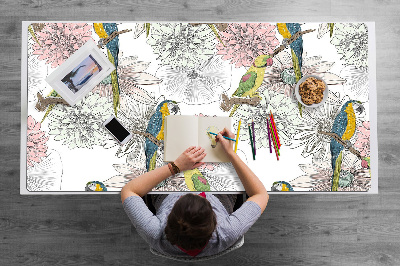 Desk pad Parrot and flowers