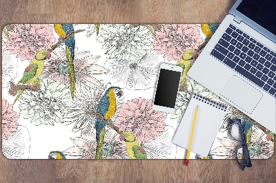 Desk pad Parrot and flowers