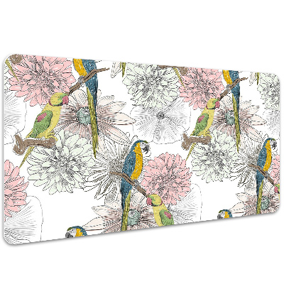 Desk pad Parrot and flowers