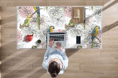 Desk pad Parrot and flowers