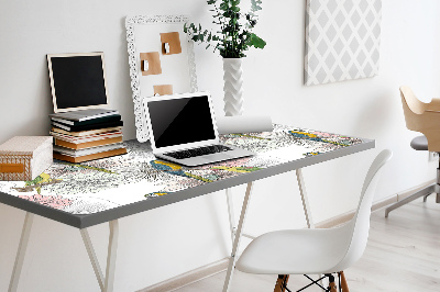 Desk pad Parrot and flowers