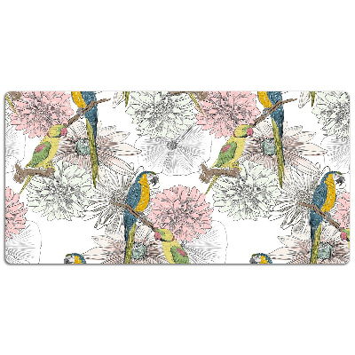 Desk pad Parrot and flowers