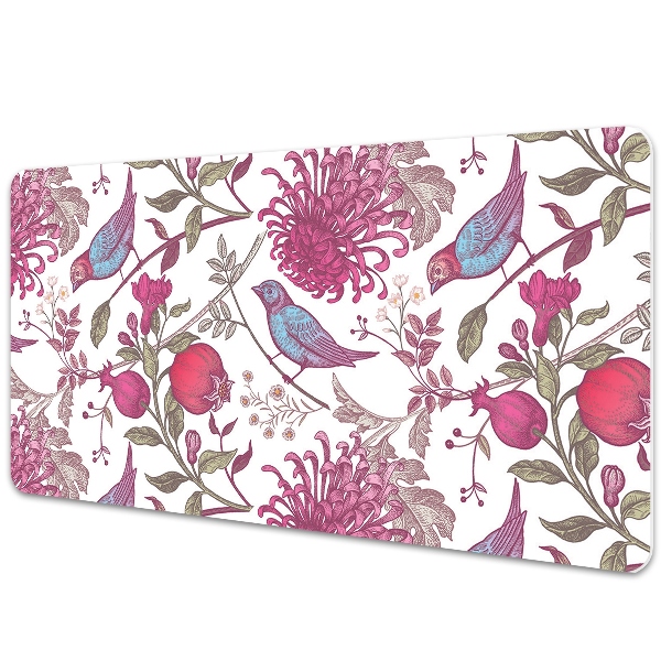 Full desk mat Birds and flowers