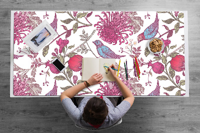 Full desk mat Birds and flowers