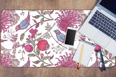 Full desk mat Birds and flowers