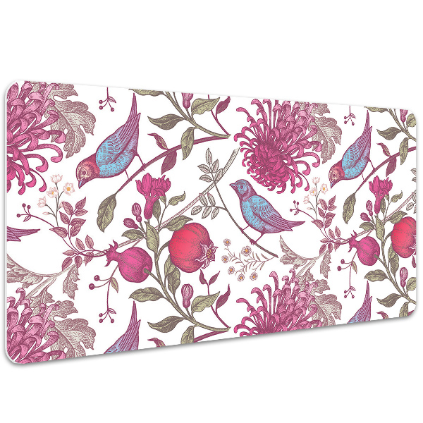 Full desk mat Birds and flowers