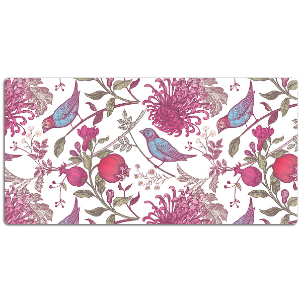 Full desk mat Birds and flowers
